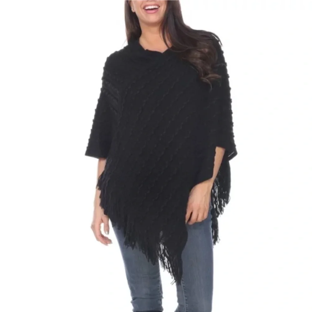 White Mark Women's Melisandre Fringe Poncho